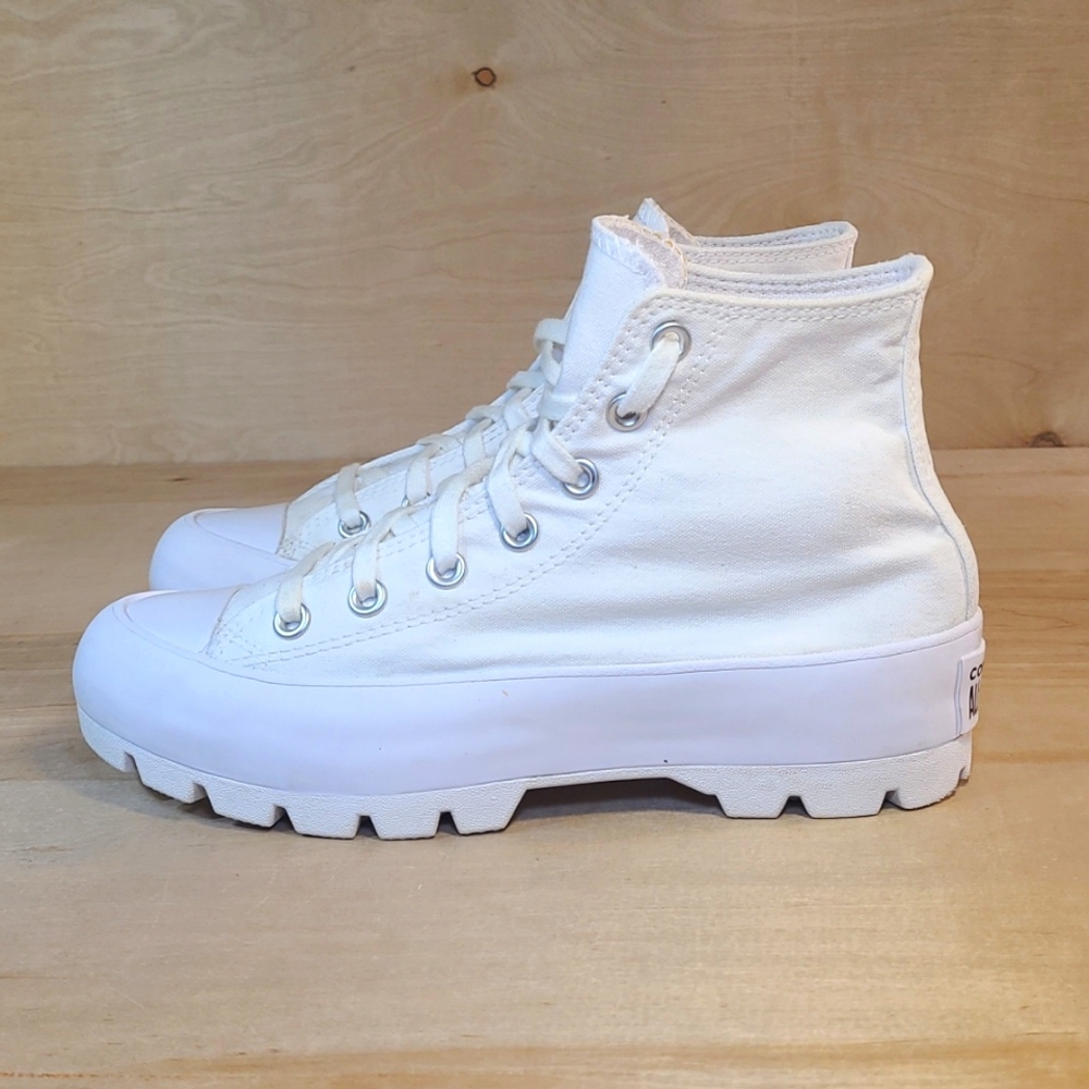 Converse Chuck Taylor All Star Lugged Hi Platform White Canvas Fashion Shoes - Picture 5 of 10